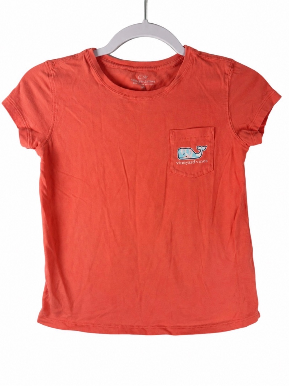 Vineyard Vines Kids Coral Pocket Tee with Whale Patch